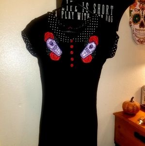 Hell Bunny Dresses - Hell Bunny Rockabilly Mini Dress w/ Coffins Hell Bunny Dresses - Hell Bunny Rockabilly Mini Dress w/ Coffins